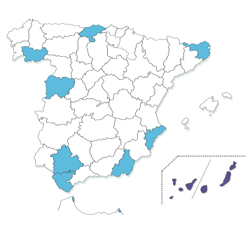Blomia tropicalis (mapa - España)