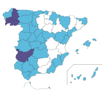 Lepidoglyphus destructor (mapa - España)